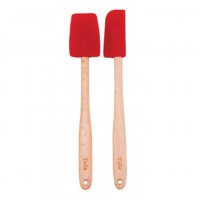 Tala Set 2 Silicone Headed Spatulas with Wooden Handles