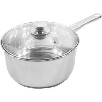 Stainless Steel Milkpan With Glass Lid - 16cm