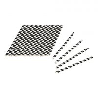 Tala 24 Black and White Striped Paper Straws