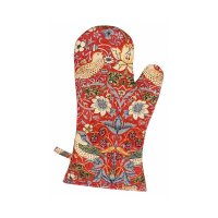 William Morris Red Minor Strawberry Thief Single Oven Mitt