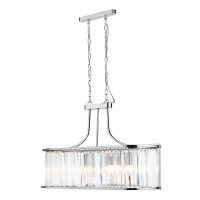 Searchlight Victoria 5 Light Ceiling Pendant Chrome & Crystal Glass