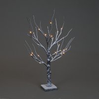 SnowTime Brown Snowy Twig Tree With Warm White LEDs - 60cm