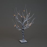 SnowTime Snowy Twig Tree with Warm White LED 60cm - Brown