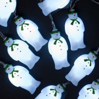 SnowTime Battery Operated Blow Moulded Snowmen 10 LED String Light