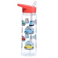 Puckator Reusable Water Bottle with Flip Straw 550ml - Retro Fiat 500