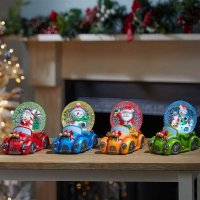 Three Kings Musical Christmas Cars SnowSphere 8cm - Assorted