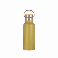 &Again 500ml Double Wall Bottle with Bamboo Lid - Olive