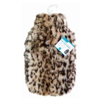 Ashley Hot Water Bottle with Faux Fur Animal Print Cover