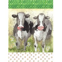 Alex Clark Tea Towel - Curious Cows