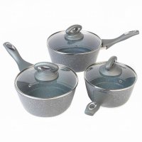 Salter Marblestone 3pc Pan Set - Grey