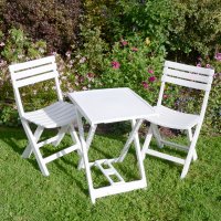 Boretto Folding Table With 2 Brescia Chairs Set White