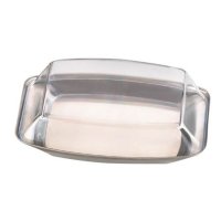 Zodiac Butter Dish St.Steel with Clear Plastic Lid