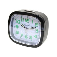 Alpha Black Oval Quartz Alarm Clock