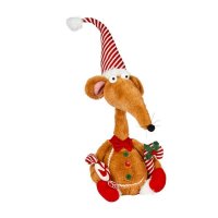 Three Kings Seasonal Plush Decor Renton Rat - Gingerbread
