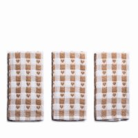 Sabichi Set of 3 Putty Heart Tea Towels