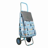 Crazy Cats with Brushed Silver Frame Shopping Trolley