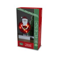 Konstsmide Battery Operated Wood & Cotton Santa with 6 LED