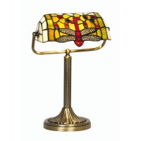 Oaks Lighting Tiffany Style Dragonfly Bankers Lamp