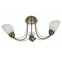 Oaks Lighting Altair 3 Arm Semi-Flush Ceiling Light Antique Brass