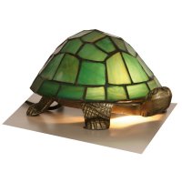 Oaks Lighting Tiffany Style Tortoise Novelty Table Lamp Green