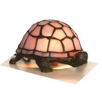 Oaks Lighting Tiffany Style Tortoise Novelty Table Lamp Pink