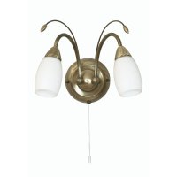 Oaks Lighting Antwerp Double Wall Light Antique Brass