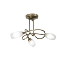 Oaks Lighting Tara 3 Light Semi-Flush Fitting Antique Brass