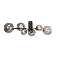 Oaks Lighting Tere 6 Light Semi-Flush Chandelier Black