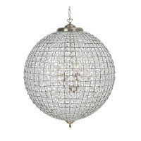 Oaks Lighting Ballon Crystal Pendant 600mm Antique Brass