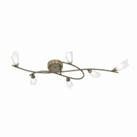 Oaks Lighting Sare 6 Arm Semi-Flush Ceiling Light Antique Brass