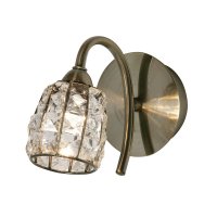 Oaks Lighting Naira 1 Lamp Wall Light Antique Brass