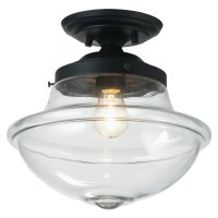 Oaks Lighting Lars Flush Ceiling Light Black Metallic