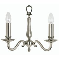 Oaks Lighting Aylesbury 2 Arm Wall Light Satin & Polished Nickel