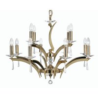 Oaks Lighting Wroxton 12 Light Chandelier Gold