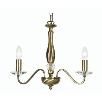 Oaks Lighting Vesta 3 Light Chandelier Antique Brass