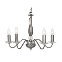 Oaks Lighting Vesta 5 Light Chandelier Antique Silver