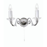 Oaks Lighting Wren Double Wall Light Chrome