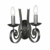 Oaks Lighting Arundel Wall Light Black Silver Painted