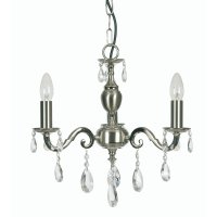 Oaks Lighting Risborough 3 Light Chandelier Satin Nickel