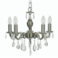 Oaks Lighting Risborough 5 Light Chandelier Satin Nickel