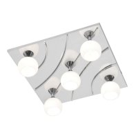 Oaks Lighting Manzano 5 Bulb Square Semi-Flush Ceiling Light Chrome