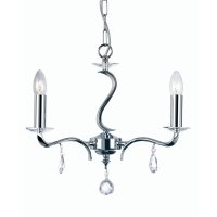 Oaks Lighting Cobra 3 Light Chandelier Chrome