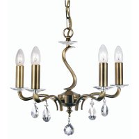 Oaks Lighting Cobra 5 Light Chandelier Antique Brass