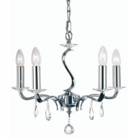 Oaks Lighting Cobra 5 Light Chandelier Chrome