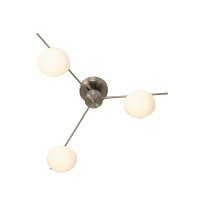 Oaks Lighting Ruse 3 Lamp Flush Ceiling Light Antique Chrome