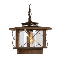 Oaks Lighting Mykyl Wood Pendant Dark Wood