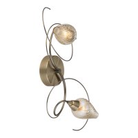 Oaks Lighting Lugh Twin Wall Light Antique Brass