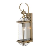 Oaks Lighting Selway Outdoor Wall Lantern Brass Plate