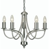 Oaks Lighting Loop 5 Light Chandelier Antique Chrome