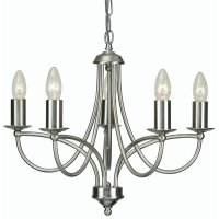 Oaks Lighting Loop 5 Light Chandelier Antique Chrome